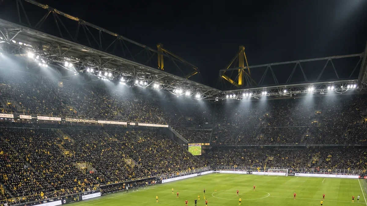 Bundesliga-arena sett fra tribunen